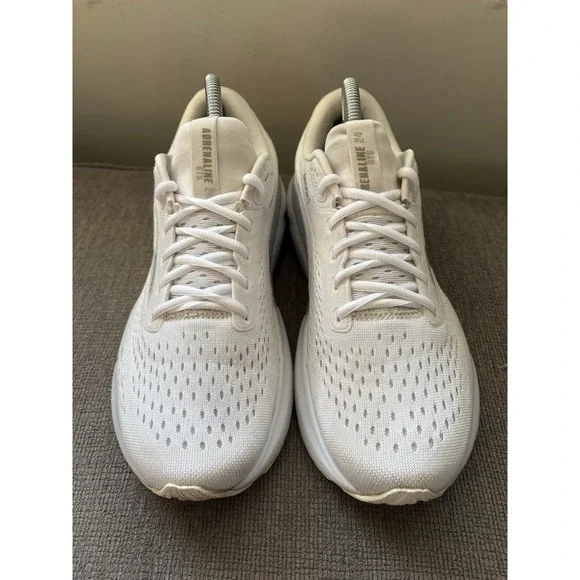 Brooks Adrenaline GTS 24, White/Oyster/Alloy, Womens 9B Running Shoes Sneakers - Picture 2 of 8